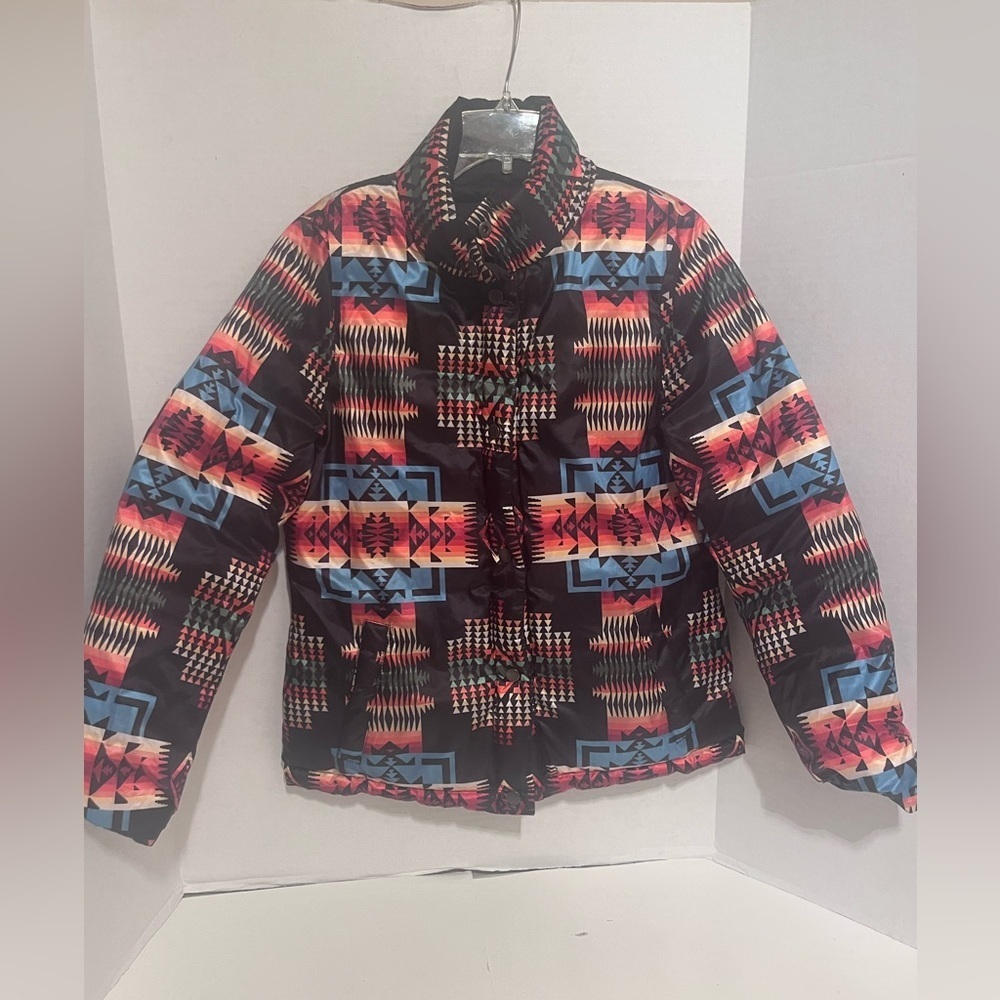 Pendleton Down Reversible Coat Size XS Puffer Aztec Design and black